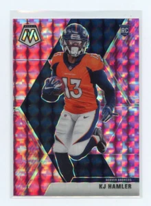 2020 Panini Mosaik KJ Hamler rosa tarnfarben Prizm RC #219 Denver Broncos - Bild 1 von 2