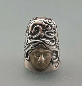 9901726 925er Silver Foxglove Relief Woman's Head according to Mucha 2x2cm - Picture 1 of 5