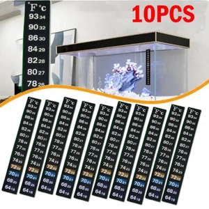 Dual Aquarium Fish Tank Thermometer Temperature Sticker Stick-on Fahrenheit °F - Picture 1 of 10