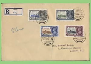 Nyasaland 1935 KGV Silver Jubilee set on registered Cover - Picture 1 of 2