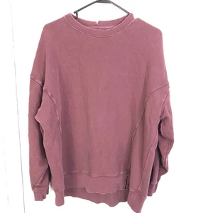 Suéter Aerie Mujer M Sudadera Envejecida Gran Tamaño Granate Salón Informal - Imagen 1 de 11
