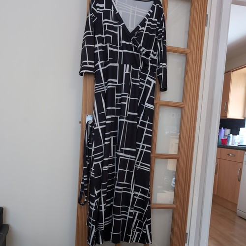 OFF WHITE Abito donna nero e bianco sporco fantasia shein taglia 18