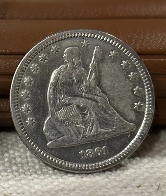 1861 XF Seated Liberty Quarter USA Silver. Pic Of Recently Sold On eBay - Image 1 of 4