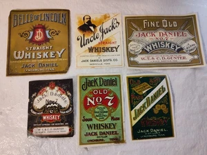 Jack Daniels Whiskey Distillery Reproduction Labels Set - 6 Bottle Labels Advert - Picture 1 of 8