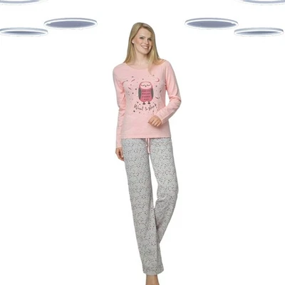 Ex 9th Avenue Women's Pyjama Set -Comfort Cotton Pink/Grey Want to Sleep — 第 1/3 张图片