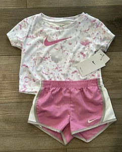Nike Girls New Drifit Shirt and Shorts Set, Sized 4, 5, 6x - Picture 1 of 2