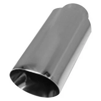 Exhaust Tip 304 SS Oval Angle Cut Weld-On Double-Wall Polished Exhaust Tip 2.5" Foto 1 de 2
