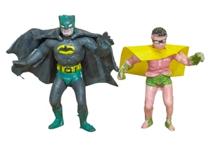 VINTAGE RARE TOY BOOTLEG MEXICAN FIGURE BATMAN & ROBIN SUPER HERO 80'S IV - Picture 1 of 3
