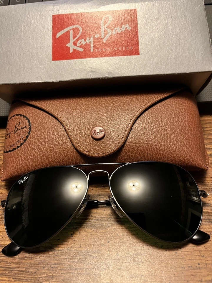 RAY-BAN AVIADORES RB3025 58mm. MONTURA DE METAL CON LENTES G-15 VERDES. NUEVO.  Foto 1 de 4