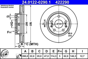 2x ATE Bremsscheibe 24.0122-0290.1 für SUZUKI - Bild 1 von 2