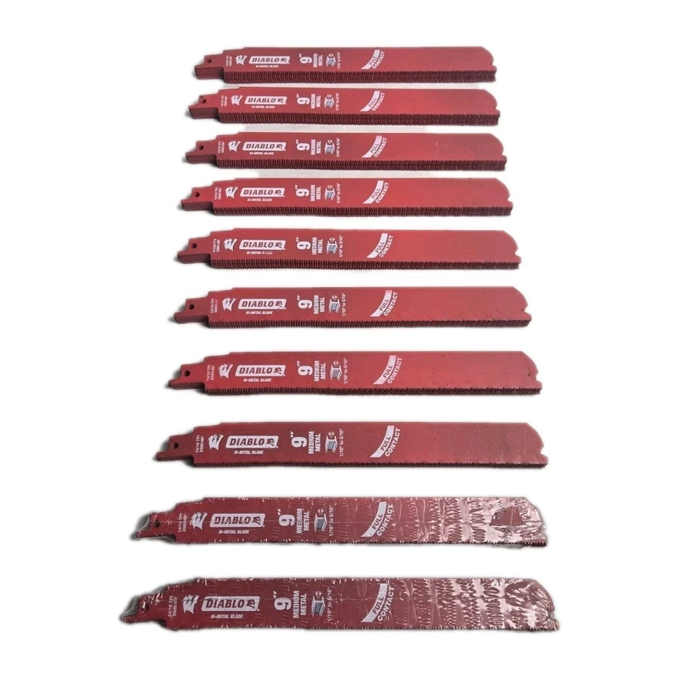 100 Pack! Freud Diablo 9" Recip Blades METAL DS0914BF25 FIT DEWALT 20V SAWZALLS - Image 1 of 4