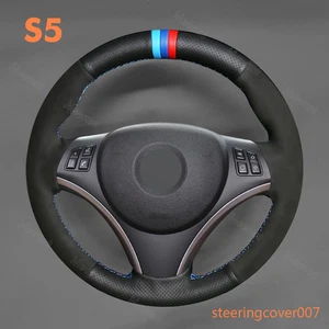 Alcantara Genuine Leather Steering Wheel Cover Wrap for BMW E90 E91 E92 E93 335I - Picture 1 of 13