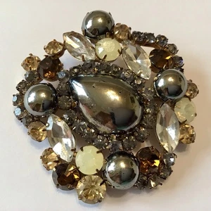 VINTAGE JULIANA HÄMATIT & TOPAS STRASS BROSCHE - Bild 1 von 2