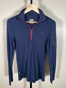 Icebreaker dunkelblau 1/4 Zip Pullover Layer Performance Wollpullover Gr. M - Bild 1 von 11