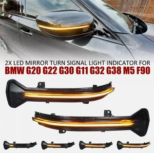 Dynamic LED Side Mirror Turn Signal Light For BMW G20 G22 G30 G11 G32 G38 M5 F90 - Picture 1 of 17