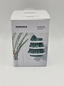 Sonoma Keramik schneebedeckter Weihnachtsbaum Steckwachswärmer leuchtet neu im Karton - Bild 1 von 6