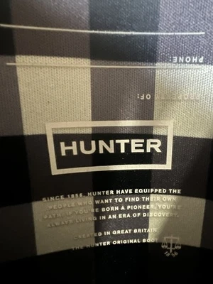 Hunter Original Alto | Azul Marino | Wellingtons de goma azul marino para damas con patrón de gingham Foto 1 de 4