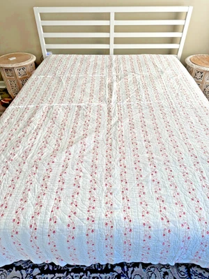 Edredón floral Simply Shabby Chic Cottage borde vieira 92" x 86" reversible reina Foto 1 de 4