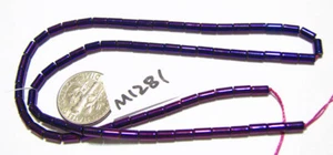 Electroplate Glass Column Bead PURPLE 4.5~5x2.5mm m1281 - Picture 1 of 1