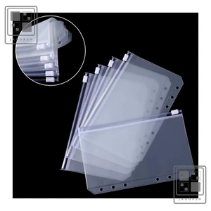 5 Pc Cash Envelope Clear Binder Pouch Storage Pocket with Zipper A5 and A6 size - Picture 1 of 7