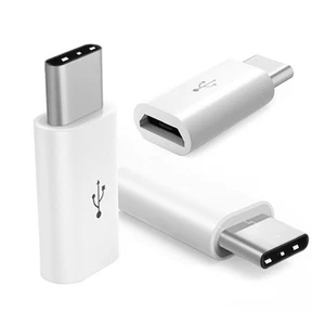 3 X USB 3.1 Type C Male to Micro USB Female Adapter Samsung Galaxy S8 Plus White - Picture 1 of 5