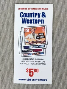 U. S. Stamp Booklet - Scott #BK210, Country & Western Legends of American Music - Picture 1 of 3