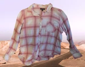 Camicia donna usata ben indossata con bottoni rosa a quadri taglia S classica comoda - Foto 1 di 9