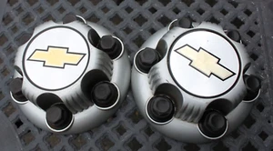 2003-2009 1500 Silverado 6-Lug Set-2 Wheel Hub Cap Covers 7" White Back - Picture 1 of 9