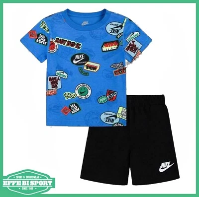 Set maglia e pantaloncino Nike Sportswear baby completo estivo bambino casual - Immagine 1 di 4