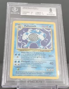 1999 Poliwrath BGS 8 Pokemon Base Set Unlimited Holo Rare #13 - Picture 1 of 2