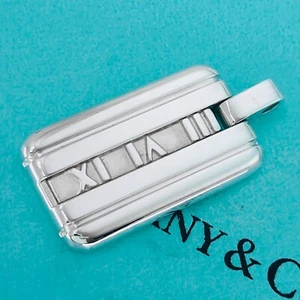 Tiffany & Co. Atlas Dog Tag Pendant Top Sterling Silver 925 - Picture 1 of 24