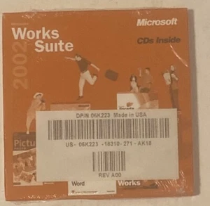 Microsoft Works Suite 2002 Nuevo Disco CD Sellado con Palabra Clave de Producto Encarta Dinero - Imagen 1 de 1