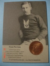 1967 Authenticated Ink (Canadian Centennial Cent) "Coin Card"...Tom Paton!