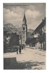 CORTINA D'AMPEZZO CAMPANILE ANNI '20 CARTOLINA NON VIAGGIATA ANIMATA FP - Imagen 1 de 2