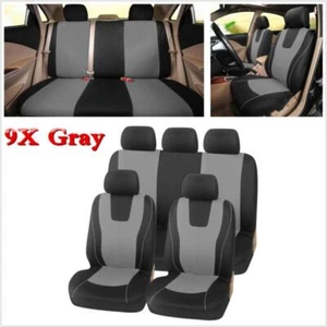 Gray Accessory Car Seat Covers 9Pcs/Set Full Styling Seat Cushion For 5-Seats  - Picture 1 of 9