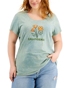 Mighty Fine Women's Plus Size Trendy Graphic-Print T-Shirt (2X, Green) - Picture 1 of 3