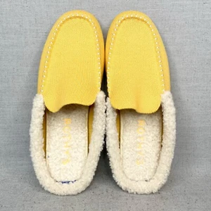 Rothys Womens 9 The Scuff Slipper Merino Wool Sherpa Popcorn Yellow Shoes Flats - Picture 1 of 14