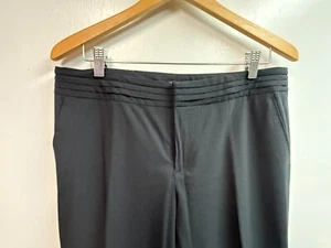 Banana Republic Ryan Fit schwarz Nadelstreifen Bündchen Saum gefütterte Hose Gr. 12 - Bild 1 von 10