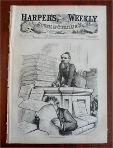 Justice Nast Cartoon Harper's Reconstruction newspaper 1876 complete issue - Bild 1 von 10
