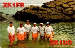 VTG HAM RADIO CQ QSL QSO CARD ZK1FR RAROTONGA SOUTH COOK ISLANDS 1993 - Picture 1 of 2