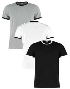 Kustom Kit Fashion Fit Short Sleeve Contrast Ringer Tee T-Shirt XS-XXL - Picture 1 of 5