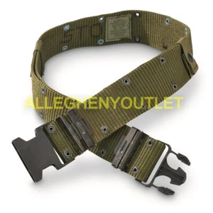 Cinturón utilitario de banda de pistola USMC militar de EE. UU., verde OD, HEBILLA NEGRA, mediano, USADO - Imagen 1 de 10