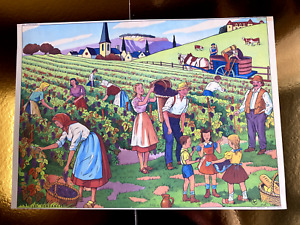 Set de Table Affiche Scolaire 42x30 cm Les Vendanges en Bourgogne en 1950 deco