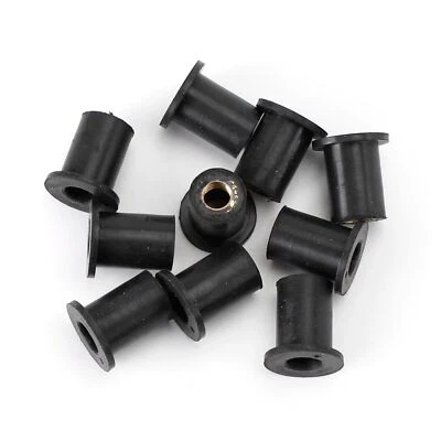 M5 Rubber Well Nuts Motorcycle Bolts Screws Nuts Fairings Windshield Nuts 5mm - Imagem 1 de 4