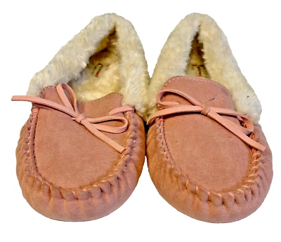 Zapatillas mocasín Alpine Swiss Sabine para mujer rosa gamuza piel de oveja 9 Foto 1 de 4