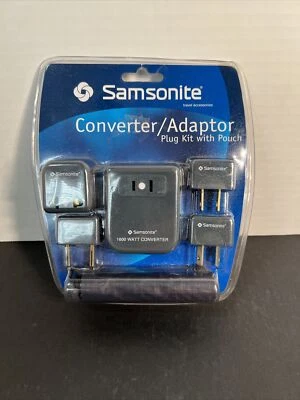 Kit de enchufe internacional convertidor/adaptador Samsonite con bolsa de viaje nuevo en paquete Foto 1 de 2