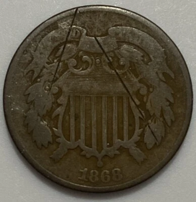 1868 2 Cent Piece Exact Coin Imaged #2C34 - Image 1 of 2