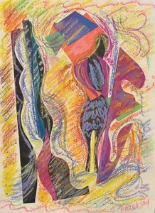 FLORA ROSEFSKY ORIGINAL UNIKAT HANDZEICHNUNG AUF PAPIER HANDSIGNIERT - Bild 1 von 1