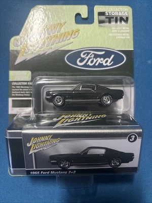 Johnny Lightning 1965 Ford Mustang 2+2 Ivy Green Poly Storage Tin Collection New - Image 1 of 4