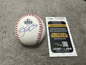 TEXAS RANGERS JARED SANDLER SIGNED 2023 WORLD SERIES BALL BASEBALL JSA COA - Picture 1 of 4